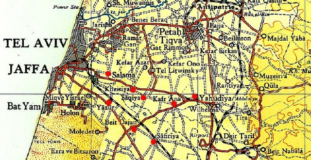 Kartenausschnitt Pal&auml;stina 1944